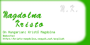 magdolna kristo business card